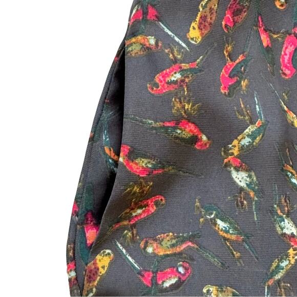 Kimchi Blue Dress Gray Bird Print Sleeveless Pockets Cut Out Back Mini Dress XS - Picture 7 of 10